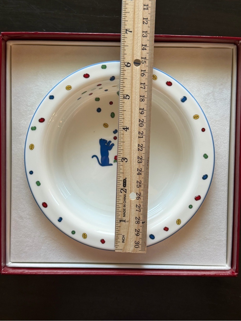 Cartier La Maison des Enfants Baby Plate Bowl Porcelain Blue Panther Vintage 88 - Picture 3 of 7